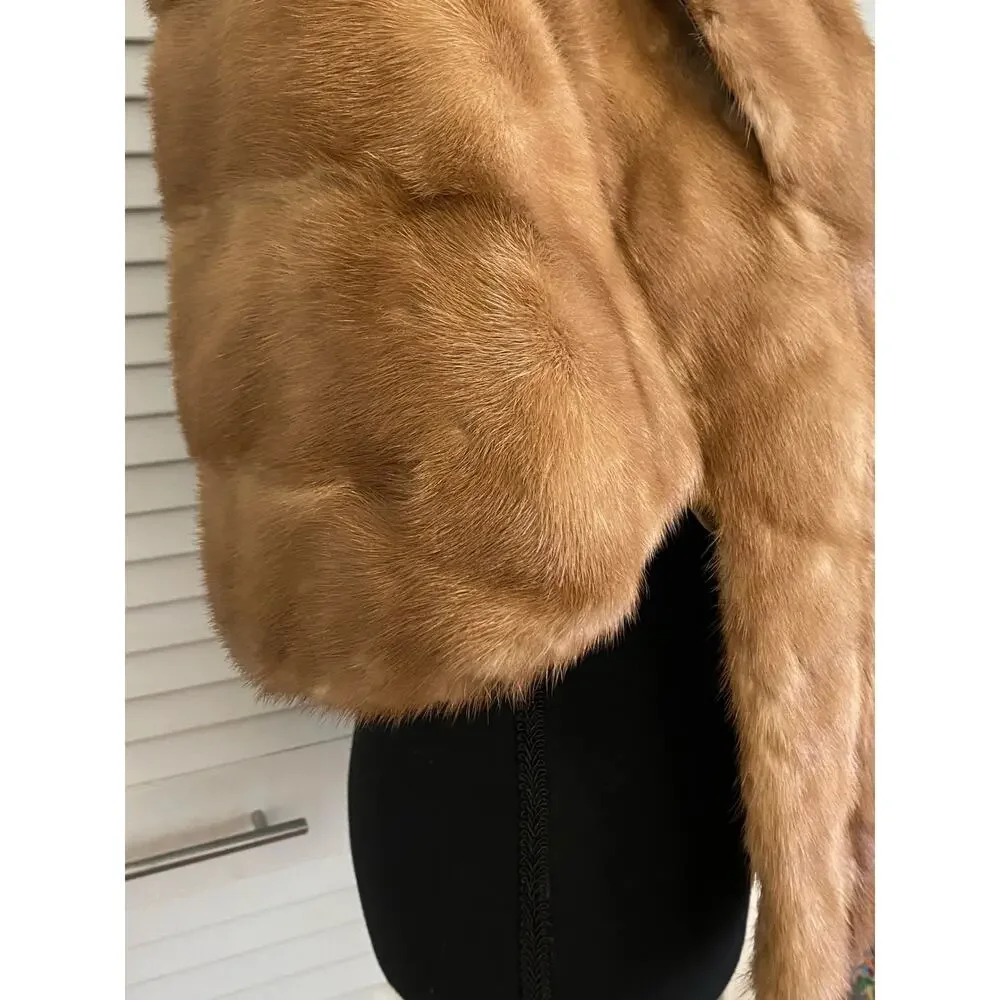 MCM Fur Mink stole cape shrug Vintage Authentic Soft Blonde Mink Hollywood Glam‎
